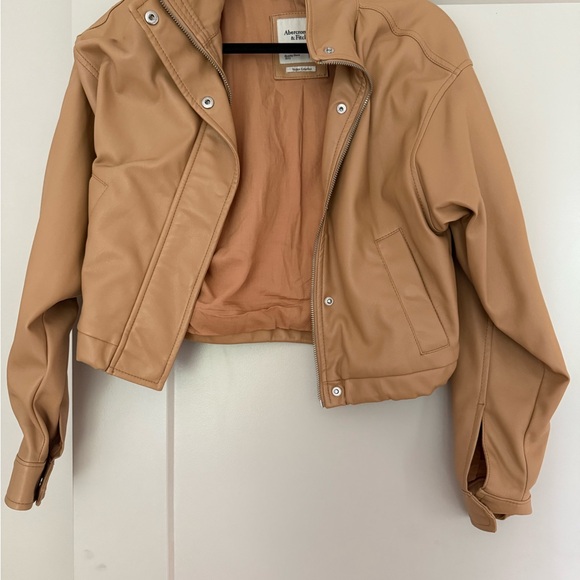 Abercrombie & Fitch Camel Leather Jacket - Picture 1 of 2